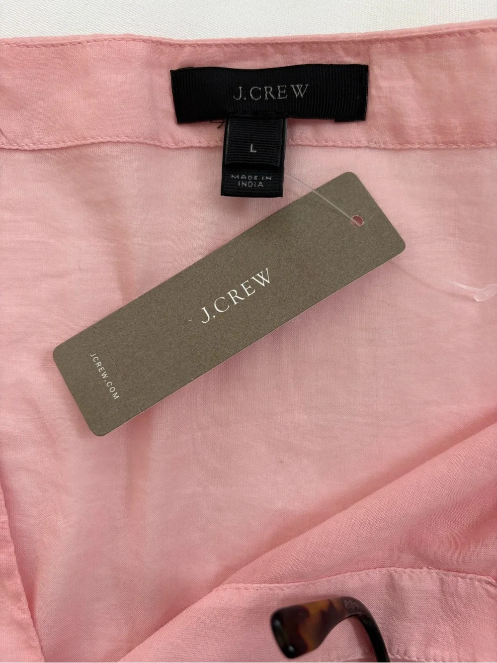 J.Crew Tie Sleeve Beach Tunic Cover-Up/Dress NWT Pink Lightweight Relaxed Size L
